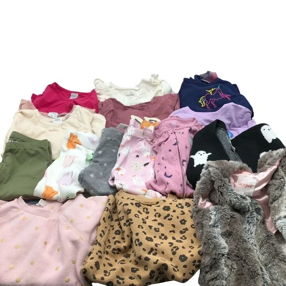 Girls 4T-5T Fall Winter Clothing BUNDLE Long Sleeve Shirts Pants Sweatshirts - Picture 1 of 11